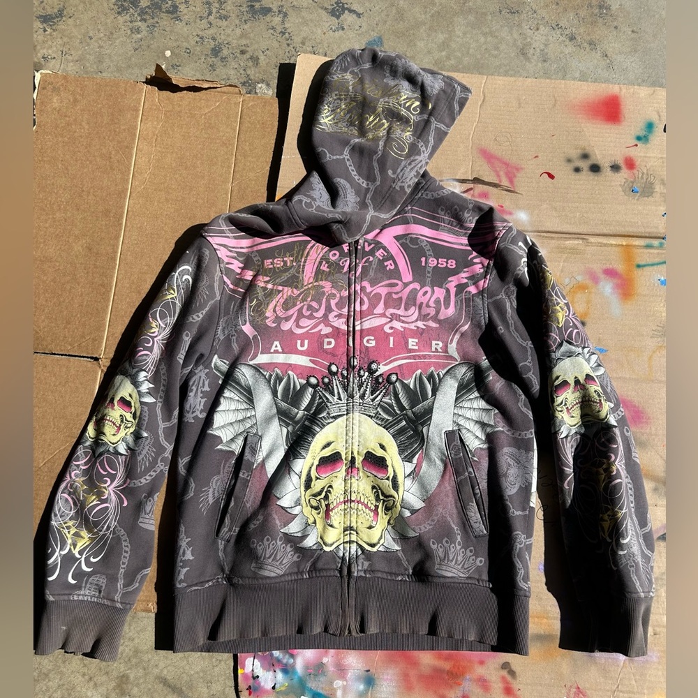 Vintage embellished Christian Audigier zip up jacket